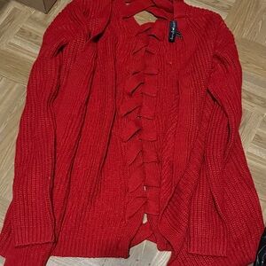Derek Heart Vibrant Red Women's Cardigan